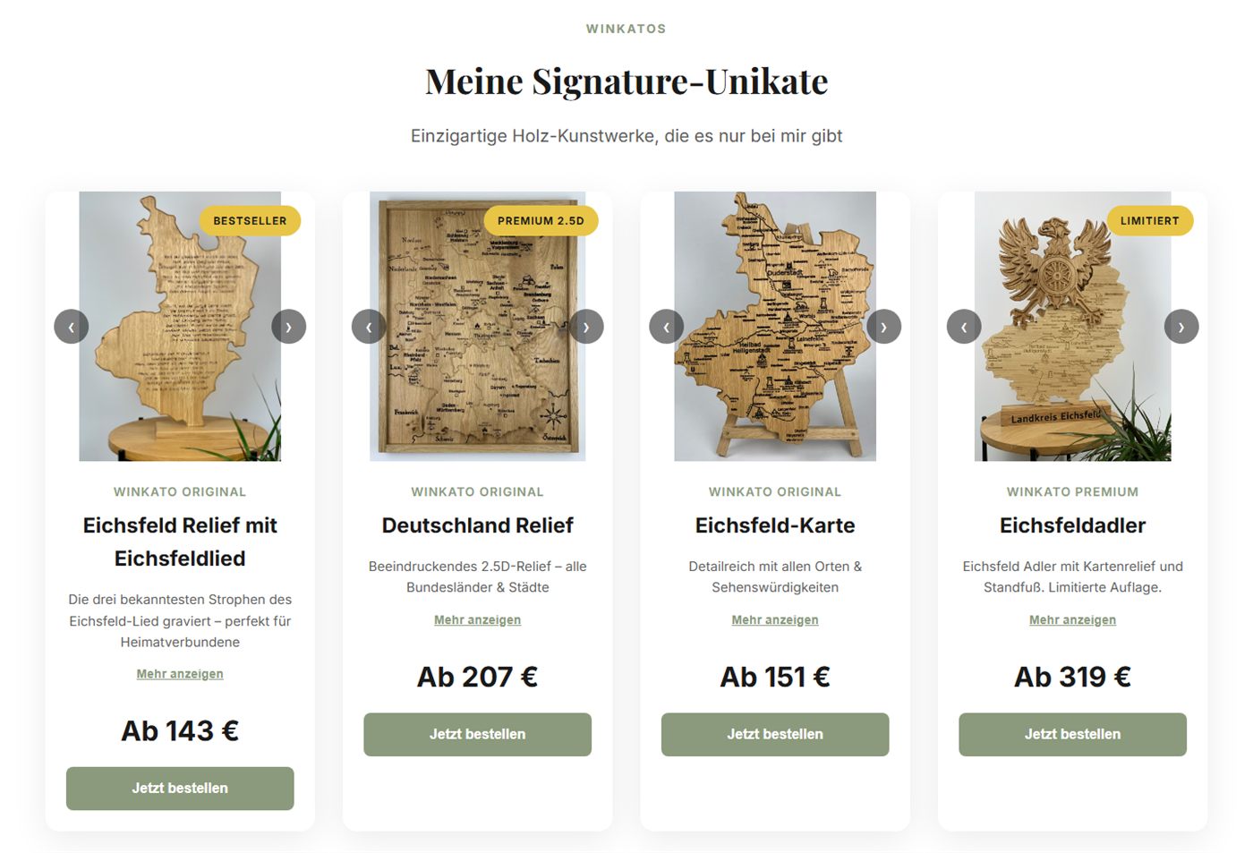 Produktübersicht im Shop mit Preisen ab 143 € und direkter Bestellmöglichkeit